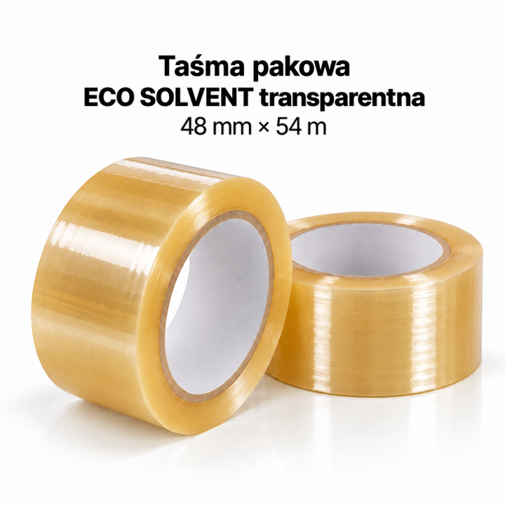 Taśma pakowa ECO SOLVENT transparentna 48×54 m | PROFESTO