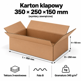 Karton klapowy 400x250x150 mm – 20 szt. | PROFESTO