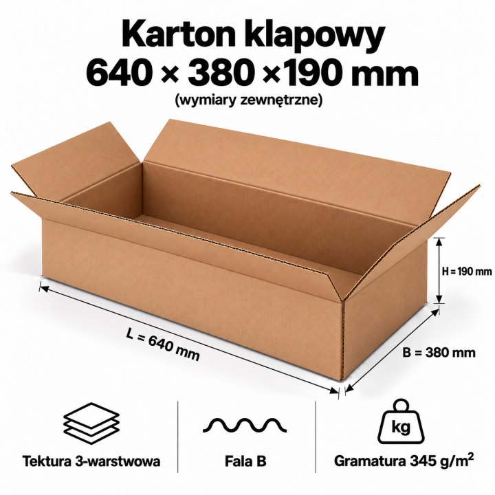 Karton klapowy 400x250x150 mm – 20 szt. | PROFESTO