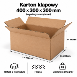 Karton klapowy 400x250x150 mm – 20 szt. | PROFESTO