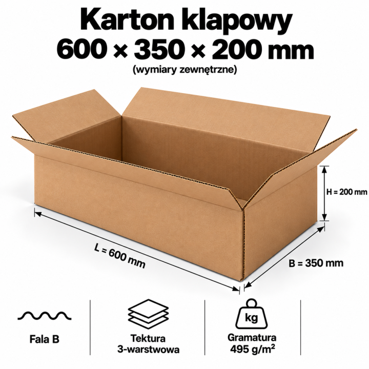 Karton klapowy 400x250x150 mm – 20 szt. | PROFESTO