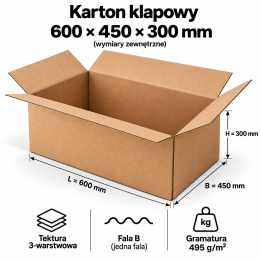Karton klapowy 400x250x150 mm – 20 szt. | PROFESTO