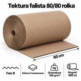 Tektura falista 80/80, rolka 60 cm × 100 m