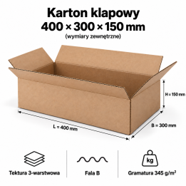 Karton klapowy 300x250x150 mm – 20 szt. | PROFESTO